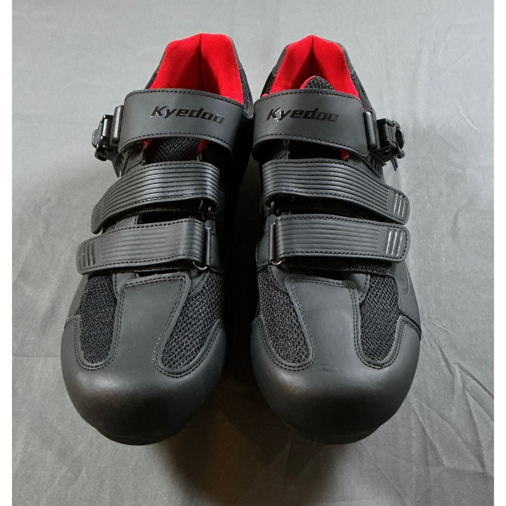 Kyedoo Mens Road Cycling Shoes Black Red Size 47 Cleats Included Spin Bike